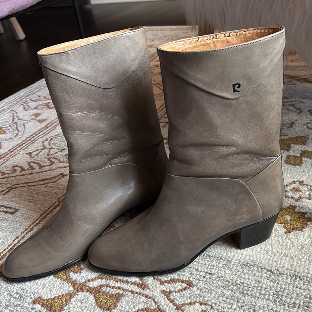 Men’s Vintage Pierre Cardin Gray Leather Boots 3033 - Picture 8 of 10